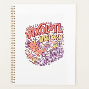 Agenda Axolote Unicórnio Splash Caprichoso Branco Bac