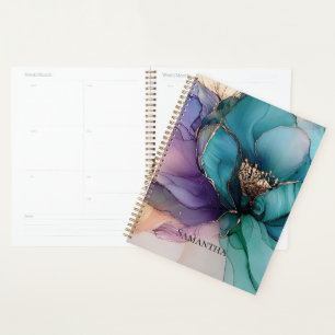 Agenda Azul Azul Azul Roxo Dourado