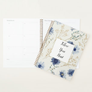 Agenda Azul Branco Floral