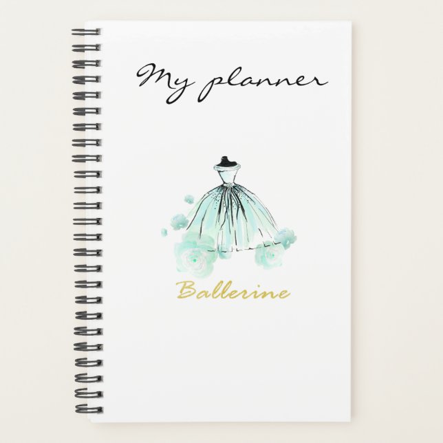 Agenda Azul de Moda de Aquarela Chic Elegante Moderno (Frente)