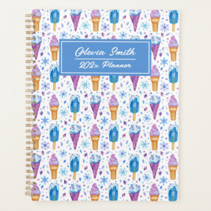 Agenda Azul e Púrpura Neve e Sorvete