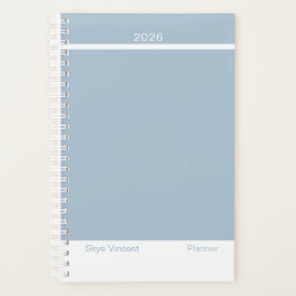 Agenda Azul Empoeirado Moderno Pequeno