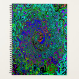 Agenda Azul Marmoreado e Abstrato Aquamarino