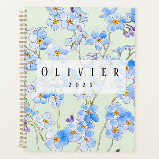 Agenda azul me esqueça de não pintar tinta e aquarela