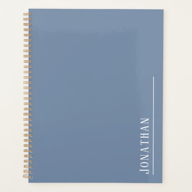Agenda Azul minimalista monograma (Frente)