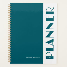 Agenda Azul Turquesa Listra Retro Vintage Personalizado