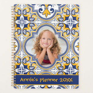 Agenda Azulejos azuis e amarelos, fotos personalizadas