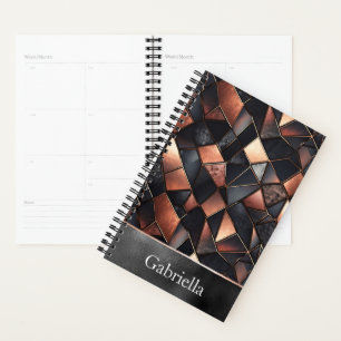 Agenda Azulejos Dourados Rosa preto