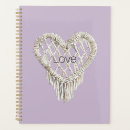 Agenda Babado de Coração Branco Lavanda