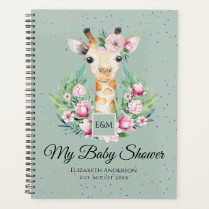 Agenda Baby Giraffe Boho Flores Mãe em Planner