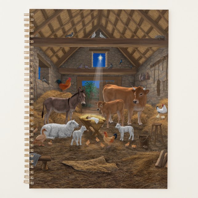 Agenda Baby Jesus Manger Santa Noite Natal Natividade (Frente)