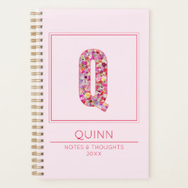 Agenda Baby Pink Monogrammed Name Letter Q