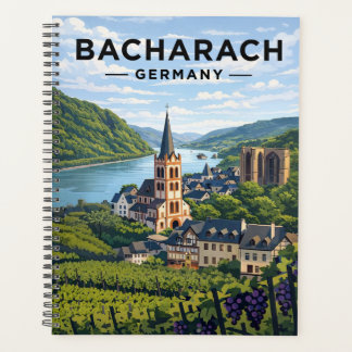 Agenda Bacharach Alemanha Arte de Viagem Vintage 