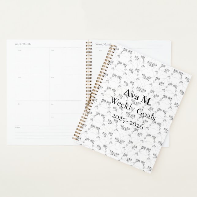 Agenda Back-to-School Minimal Line Pattern | Summer (Exibição)