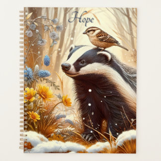 Agenda Badger e Sparrow Nature Willife Rustic