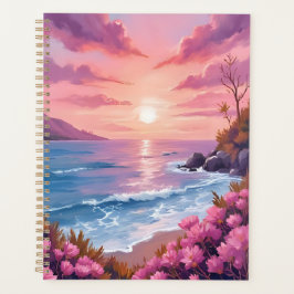 Agenda Baía da Praia Rosada | Aquarela Rosa do Pôr do Sol
