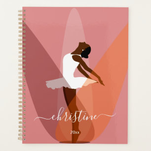 Agenda Bailarina negra Nome moderno Ilustração minimalist