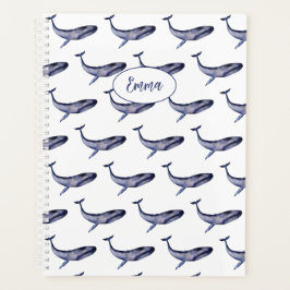 Agenda Baleia azul-aquarela