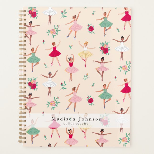 Agenda Ballerina Pattern Cute Ballet Dancers Weekly (Frente)