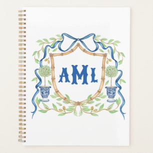 Agenda Bambu & Olive Topiary Crest   Monograma