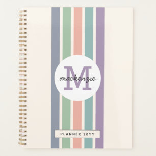 Agenda Bandas Coloridas Monogramas Personalizadas
