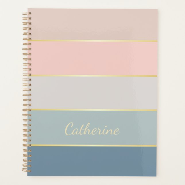 Agenda Bandas de Cores de Verão Personalizadas elegantes (Frente)
