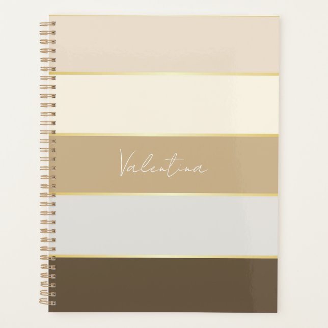 Agenda Bandas de Cores de Verão Personalizadas elegantes (Frente)