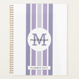 Agenda Bandas de Sombra de Lavanda Monogramadas Personali
