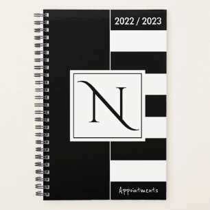 Agenda Bandas Modernas, Pretas e Brancas, Monogramas