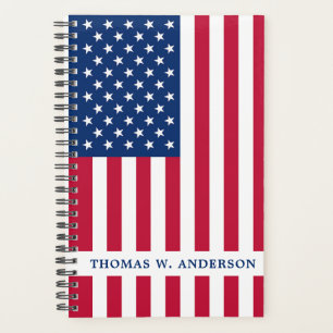 Agenda Bandeira Americana Vermelho Branco Azul Moderno Pa