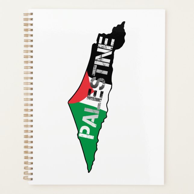Agenda Bandeira da Palestina Livre no Mapa Palestino (Frente)