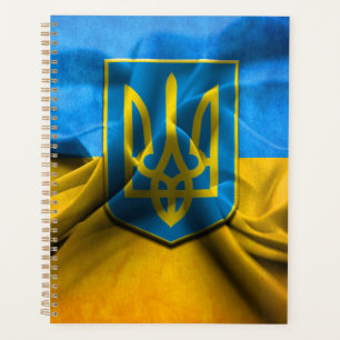 Agenda Bandeira da Ucrânia Tryzub Trident Blue 2 Planner