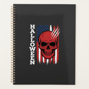 Agenda Bandeira de Caveira de Halloween Design Vetorial_1