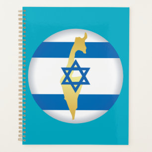 Agenda Bandeira de Israel e Mapa Emblema Estrela de Davi