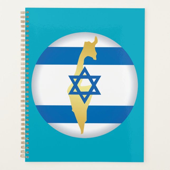 Agenda Bandeira de Israel e Mapa Emblema Estrela de Davi  (Frente)