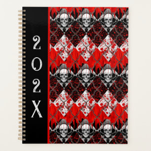 Agenda Barbed Wire Argyle Spatter Red Black