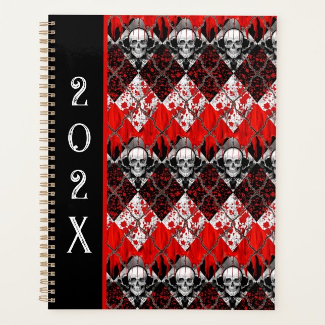Agenda Barbed Wire Argyle Spatter Red Black (Frente)