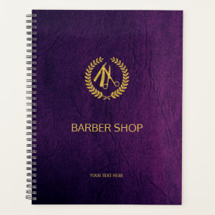 Agenda Barbeiro de luxo compre couro roxo olha ouro