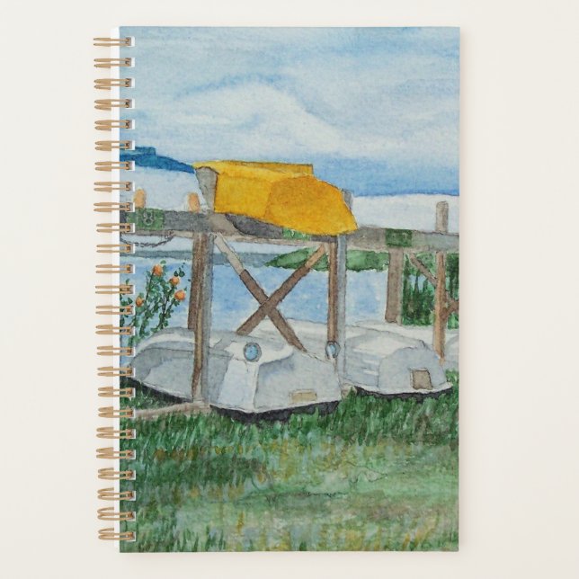 Agenda Barcos a Remo de Verão Aquarela (Frente)