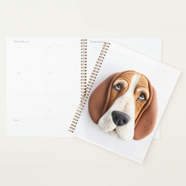 Agenda Basset Hound Dog 3D Inspirado (Exibição)