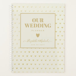 Agenda BE ORGANIZED WEDDING PLANNER - DOURADO Hearts Cust