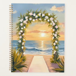 Agenda Beach Wedding Arch Floral Watercolor