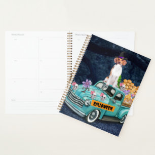 Agenda Beagle Dog Halloween Truck Noite Assustadora