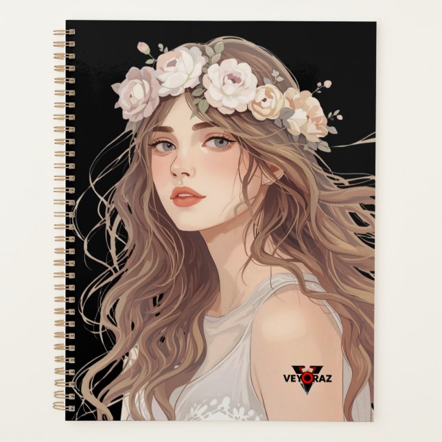 Agenda Beautiful Floral Anime Girl – Soft Pastel Aesthe (Frente)