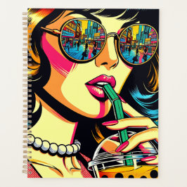 Agenda Bebendo Boba da Bonito Mulher da revista pop Art C