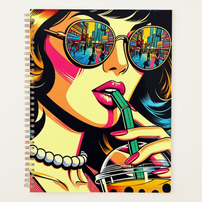 Agenda Bebendo Boba da Bonito Mulher da revista pop Art C (Frente)