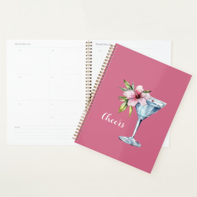 Agenda Bebida de Flor de Hibisco Rosa Tropical (Exibição)