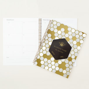 Agenda BeeKeeper Honey Apairista Dourado Preto