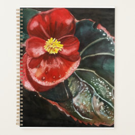 Agenda Begonia Escura na Aquarela