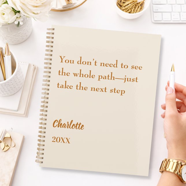 Agenda Beige cream inspirational goal quote 2026 2027 (Criador carregado)